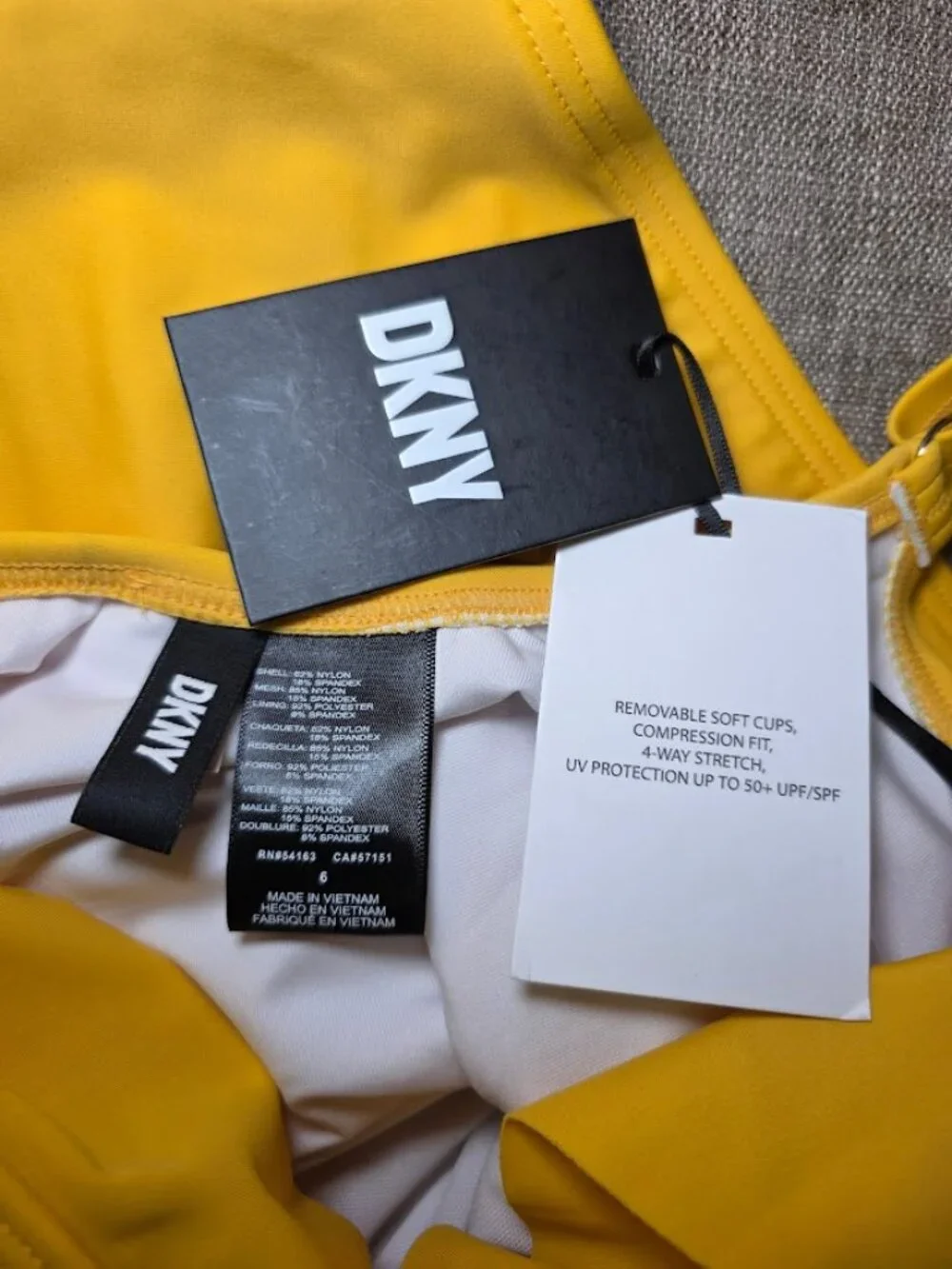 NWT DKNY Women's Ruffle Plunge Tummy Control One-Piece Swimsuit 6 - Picture 7 of 8